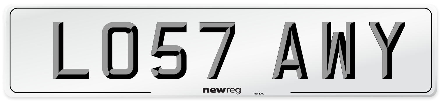 LO57 AWY Number Plate from New Reg